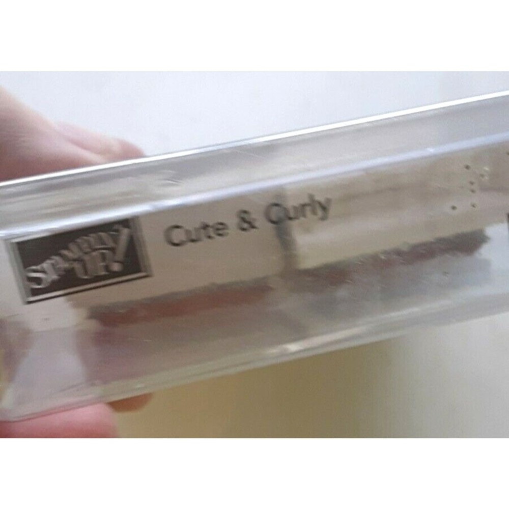 Retired Stampin' Up! "Cute and Curly" Stamp Set Christmas Thank You Best Wishes - Picture 3 of 4